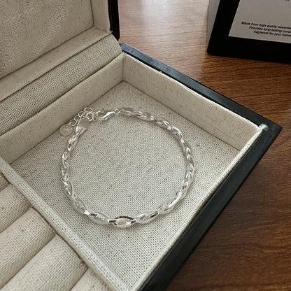 925 Sterling Silver Braided Chain Bracelet for Women Derya