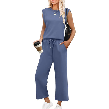 Women’s Casual 2 Piece Lounge Set – Oversized Sleeveless Tank Top & Loose Pants for Spring Summer Fall Marabella
