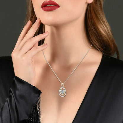 3 Carat (9mm) Moissanite Solitaire Pendant Necklace – S925 Sterling Silver, Brilliant Diamond-Like Sparkle Elvan