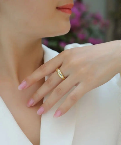 18K Yellow Gold Plated 925 Sterling Silver 7‑Piece Moissanite Diamond Ring Set – Women’s Wedding, Anniversary & Party Jewelry Gift