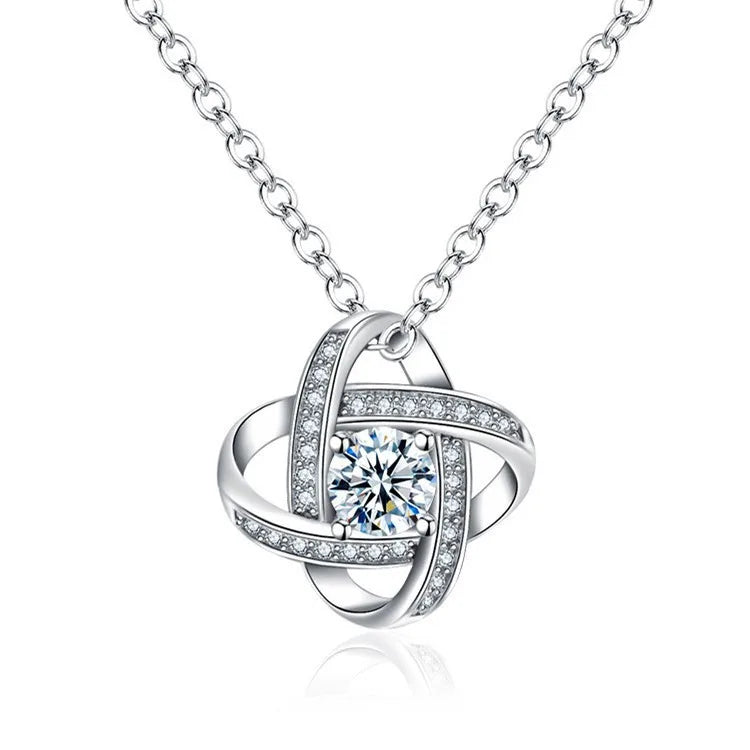 Light Luxury 0.5Ct VVS1 Moissanite Jewelry Set – 925 Sterling Silver Stud Earrings & Pendant Necklace for Women Bettina