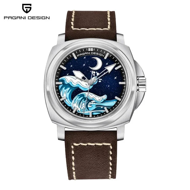 Pagani Design PD‑YS011 Men's Automatic Watch – TMI NH35A Mechanical Movement, Sapphire Crystal, 100M Waterproof, Stainless Steel