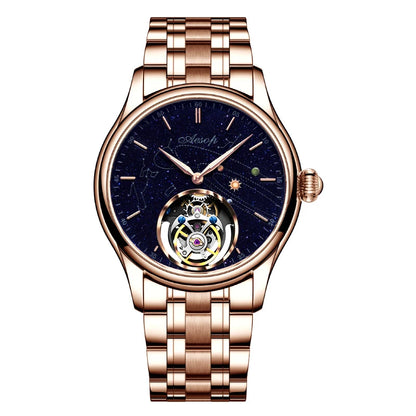 AESOP 7049 Luxury Men's Mechanical Watch – Real Flying Tourbillon, Manual Winding, Skeleton Design, Premium Wristwatch
