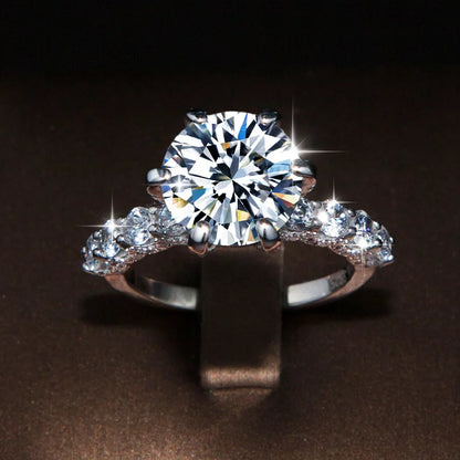 S925 Sterling Silver 5 Carat VVS D Color Moissanite Engagement Ring for Women – Luxury Wedding Band Calyra