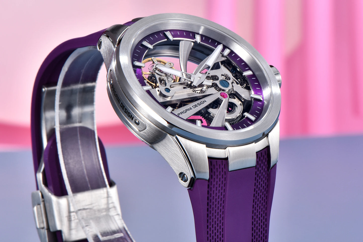 Pagani Design PD‑YS030 Men's Automatic Skeleton Watch – Sapphire AR Crystal, Stainless Steel, Waterproof Sports