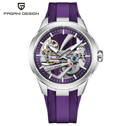 Pagani Design PD‑YS030 Men's Automatic Skeleton Watch – Sapphire AR Crystal, Stainless Steel, Waterproof Sports