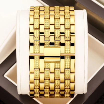 Orimart Luxury Women’s 38mm Square Quartz Watch – Diamond Inlay Dial, Alloy Case & Chain Strap, 10M Water Resistant Maud