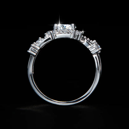 1 Carat Moissanite Ring for Women – S925 Silver Flower Vine Design Band