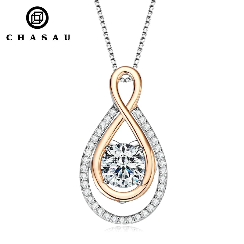 3 Carat (9mm) Moissanite Solitaire Pendant Necklace – S925 Sterling Silver, Brilliant Diamond-Like Sparkle Elvan