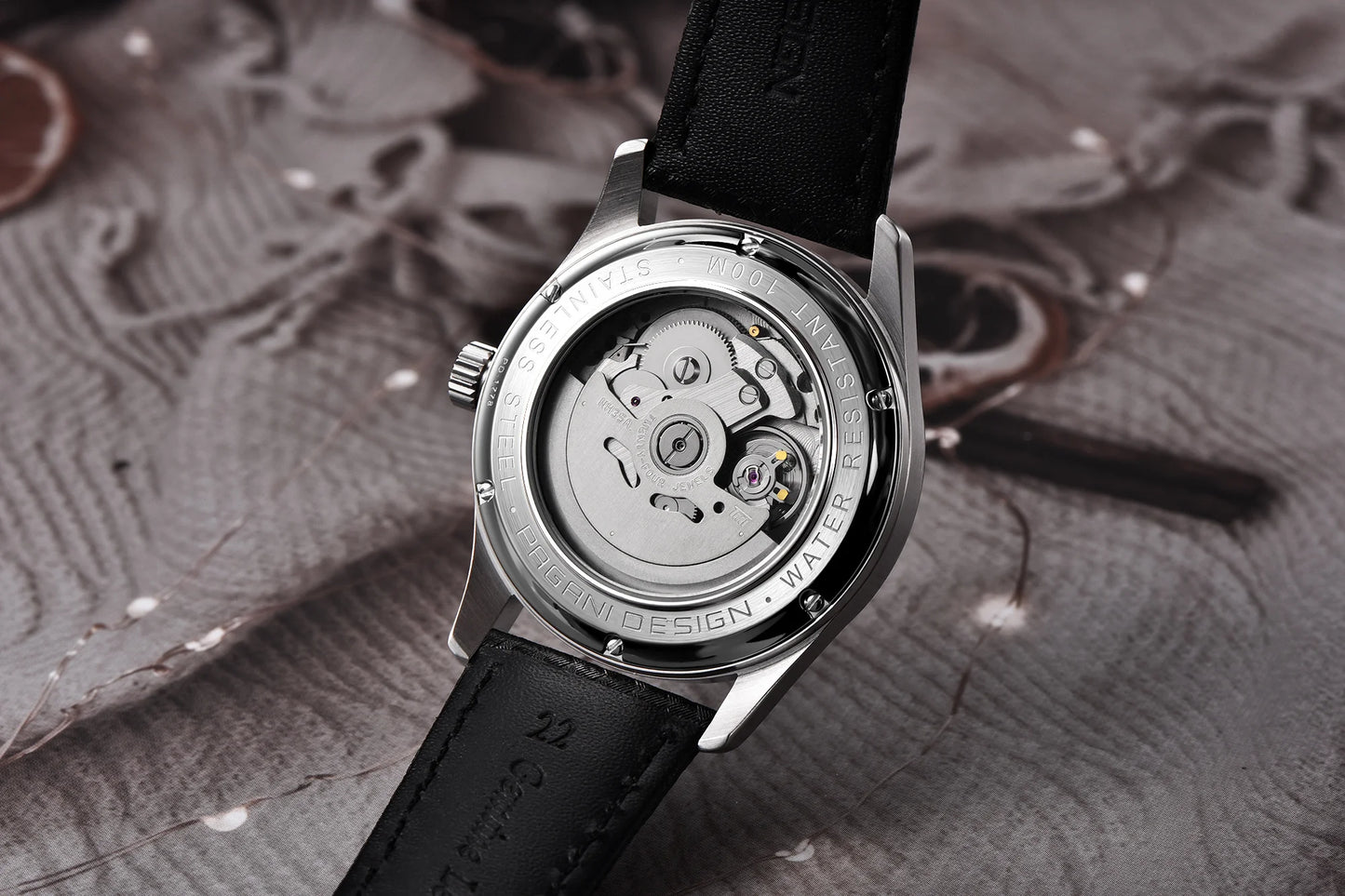 PAGANI DESIGN 1778 Men's Automatic Mechanical Watch – NH35A Movement, Sapphire Crystal, 100M Waterproof, Braided & Leather Strap