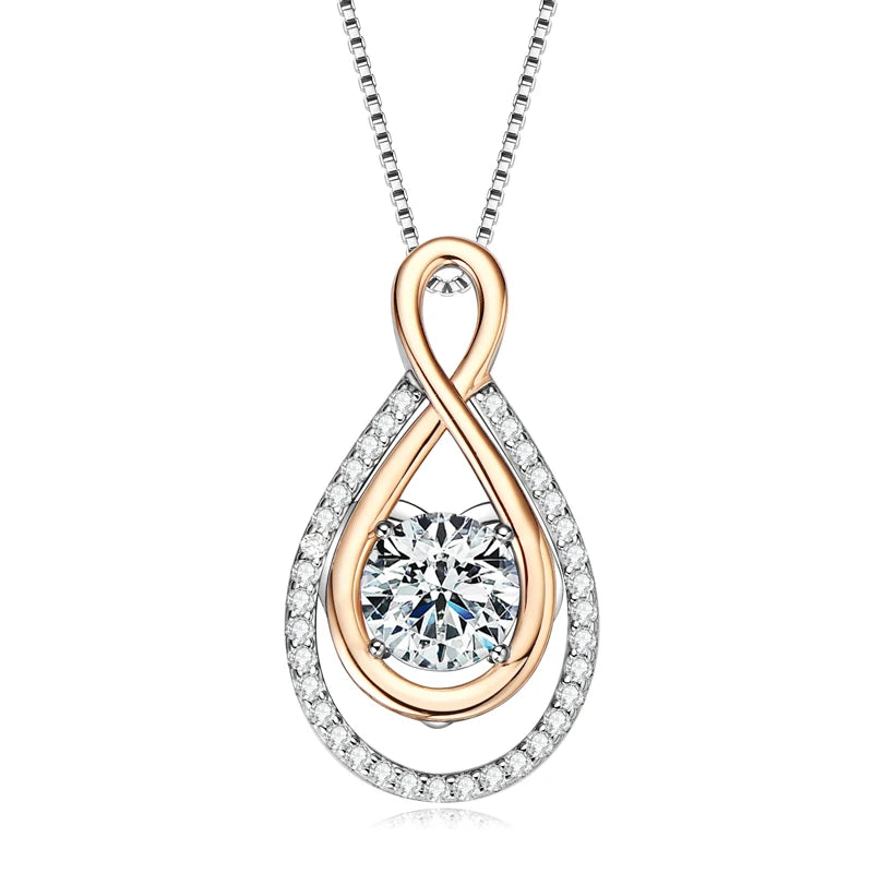 3 Carat (9mm) Moissanite Solitaire Pendant Necklace – S925 Sterling Silver, Brilliant Diamond-Like Sparkle Elvan