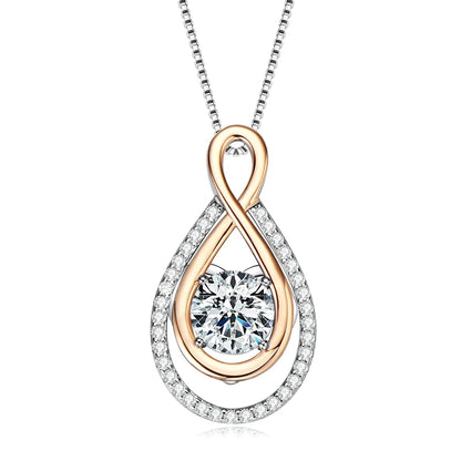 3 Carat (9mm) Moissanite Solitaire Pendant Necklace – S925 Sterling Silver, Brilliant Diamond-Like Sparkle Elvan