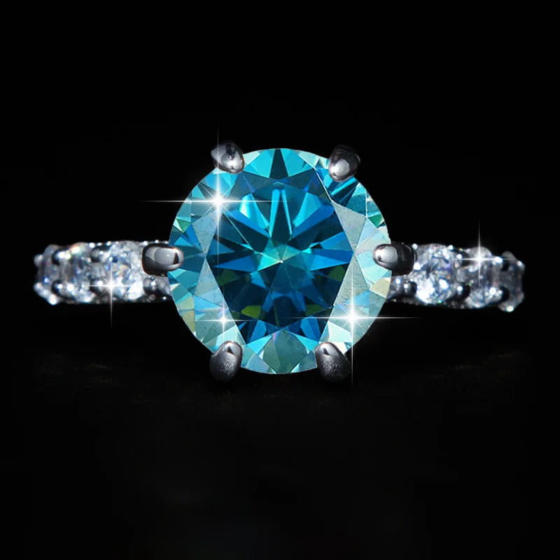 S925 Sterling Silver 5 Carat VVS D Color Moissanite Engagement Ring for Women – Luxury Wedding Band Calyra