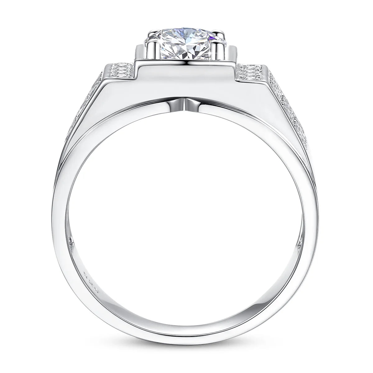 Luxury Men’s 1 Carat Moissanite Ring – Solid 925 Sterling Silver Diamond Engagement Style Fine Jewelry Antonis
