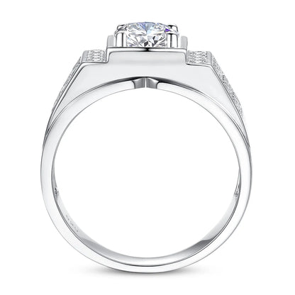 Luxury Men’s 1 Carat Moissanite Ring – Solid 925 Sterling Silver Diamond Engagement Style Fine Jewelry Antonis
