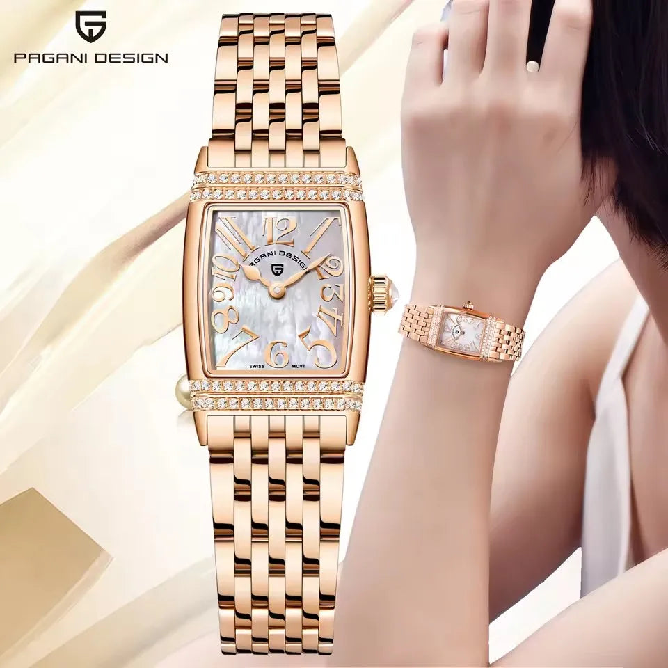 PAGANI DESIGN Women’s Luxury Quartz Watch – Sapphire Glass, Stainless Steel, 22mm Waterproof Fashion Timepiece (2025 New)