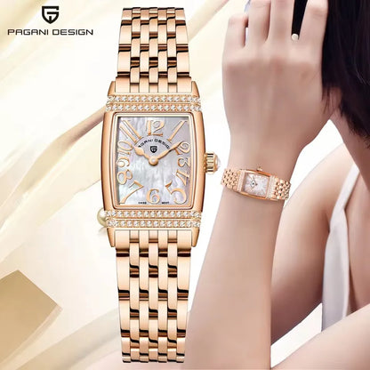 PAGANI DESIGN Women’s Luxury Quartz Watch – Sapphire Glass, Stainless Steel, 22mm Waterproof Fashion Timepiece (2025 New)