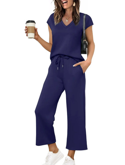 Women’s Casual 2 Piece Lounge Set – Oversized Sleeveless Tank Top & Loose Pants for Spring Summer Fall Marabella