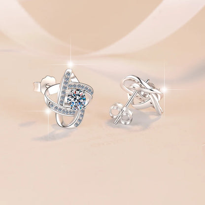 Light Luxury 0.5Ct VVS1 Moissanite Jewelry Set – 925 Sterling Silver Stud Earrings & Pendant Necklace for Women Bettina