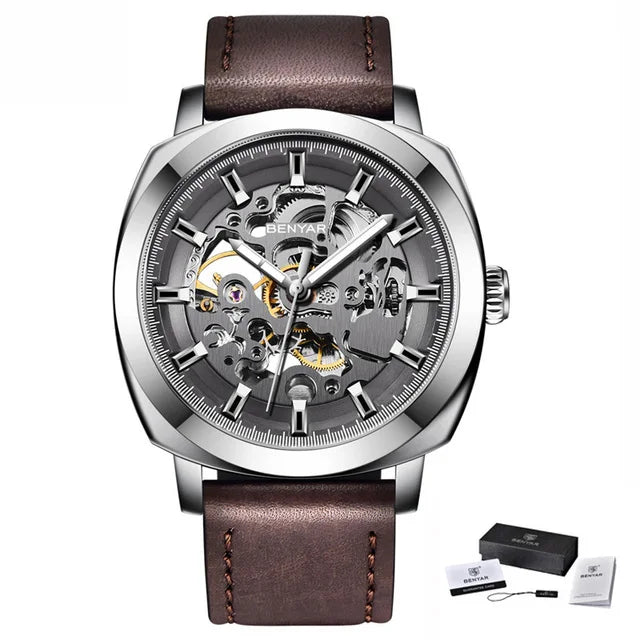BENYAR 5121 Luxury Men’s Automatic Mechanical Watch – Skeleton Dial Relogio Masculino