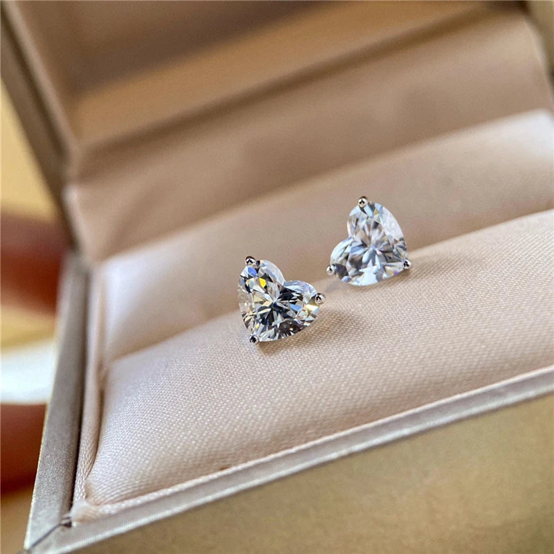 Aimgal 1CT Heart Shape 8A Lab-Grown High Carbon Diamond Stud Earrings – NGTC Certified, 18K Gold Plated 925 Sterling Silver, Fine Jewelry Gift for Women Yrene