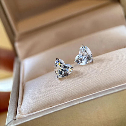 Aimgal 1CT Heart Shape 8A Lab-Grown High Carbon Diamond Stud Earrings – NGTC Certified, 18K Gold Plated 925 Sterling Silver, Fine Jewelry Gift for Women Yrene