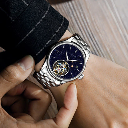 AESOP 7049 Luxury Men's Mechanical Watch – Real Flying Tourbillon, Manual Winding, Skeleton Design, Premium Wristwatch