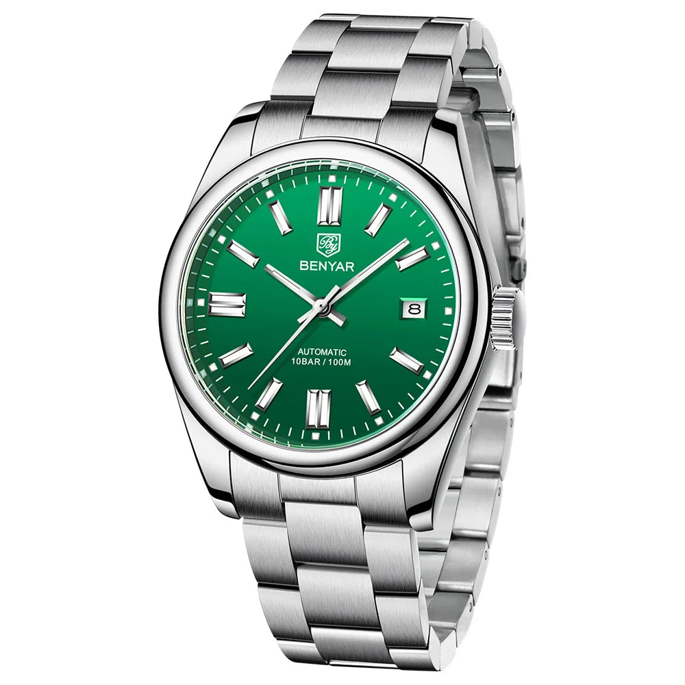 BENYAR 5185 Automatic Mechanical Watch for Men – 39mm Stainless Steel Waterproof Men’s Wristwatch
