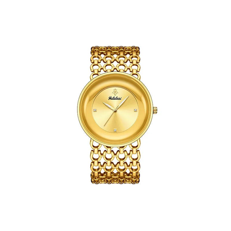 Orimart Luxury Women’s Quartz Watch – Vintage Dial, Rhinestone Accents, Hollow Alloy Strap, 30M Water Resistant Aeriselle
