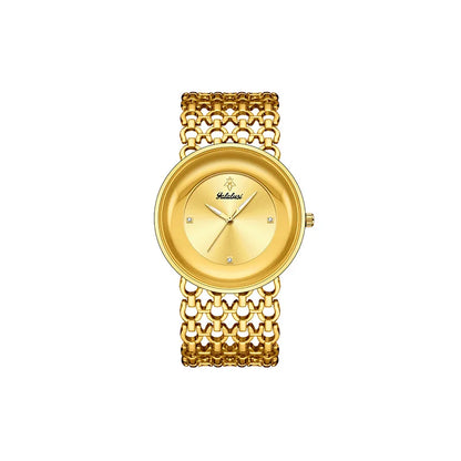 Orimart Luxury Women’s Quartz Watch – Vintage Dial, Rhinestone Accents, Hollow Alloy Strap, 30M Water Resistant Aeriselle