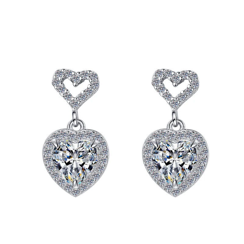 GRA Certified VVS1 Moissanite Heart Jewelry Set – 925 Sterling Silver Fine Fashion Gift for Women Darlene