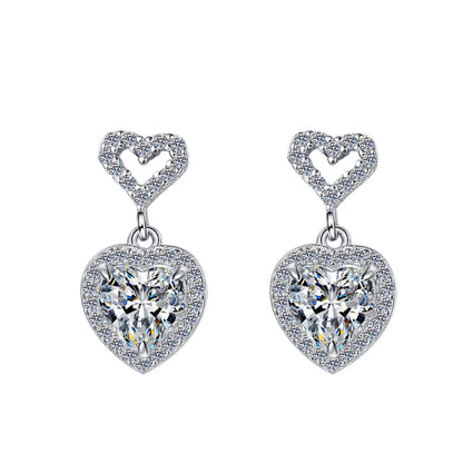 GRA Certified VVS1 Moissanite Heart Jewelry Set – 925 Sterling Silver Fine Fashion Gift for Women Darlene