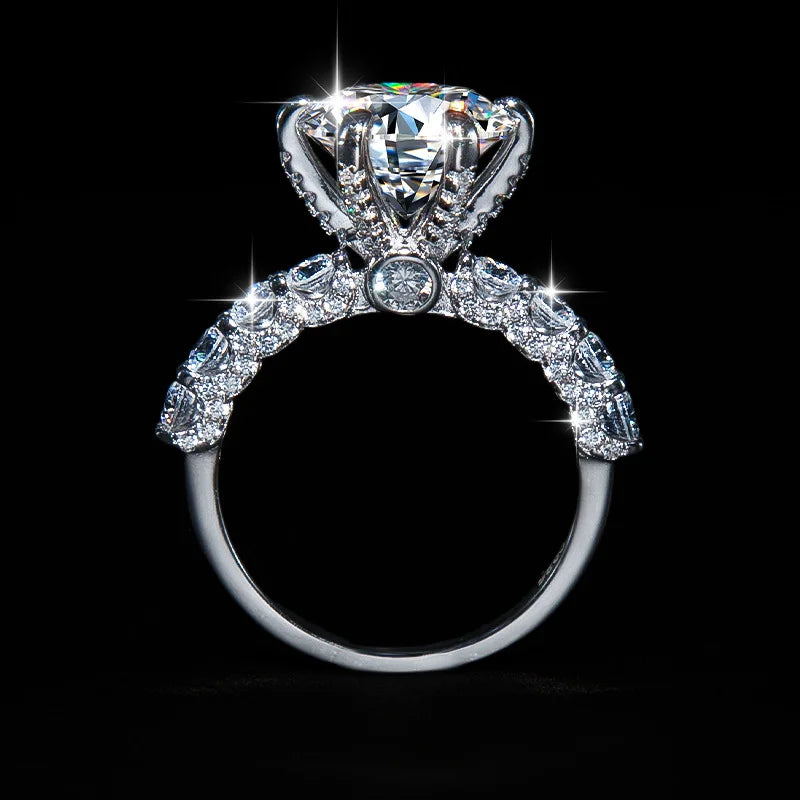 S925 Sterling Silver 5 Carat VVS D Color Moissanite Engagement Ring for Women – Luxury Wedding Band Calyra