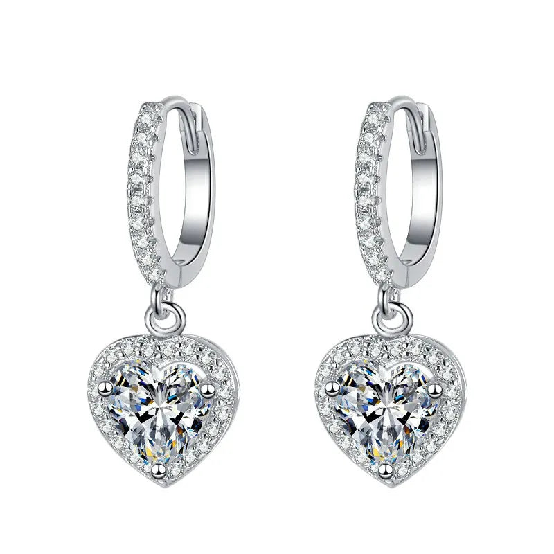 GRA Certified VVS1 Moissanite Heart Jewelry Set – 925 Sterling Silver Fine Fashion Gift for Women Darlene