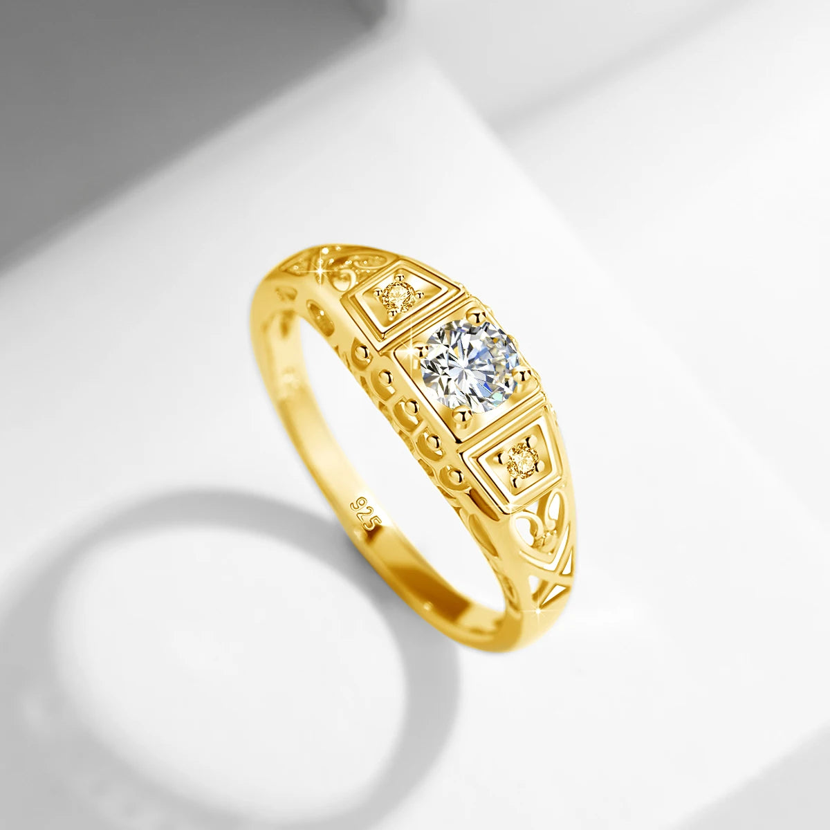 Gothic Filigree 0.5 Carat Moissanite Engagement Ring for Women – Exquisite Fine Jewelry