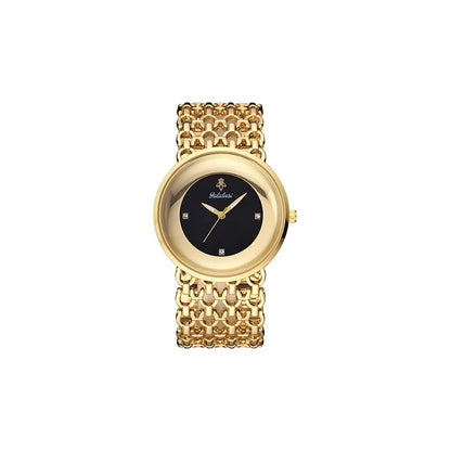 Orimart Luxury Women’s Quartz Watch – Vintage Dial, Rhinestone Accents, Hollow Alloy Strap, 30M Water Resistant Aeriselle