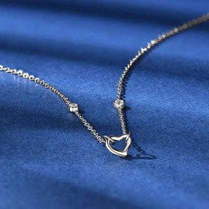 2mm D Color Moissanite Bezel Necklace – 925 Sterling Silver Chain, Rose Gold Heart Pendant for Women Şehrazat