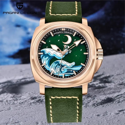 Pagani Design PD‑YS011 Men's Automatic Watch – TMI NH35A Mechanical Movement, Sapphire Crystal, 100M Waterproof, Stainless Steel