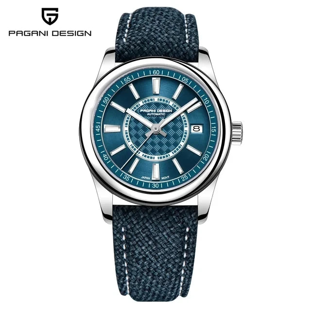 PAGANI DESIGN 1778 Men's Automatic Mechanical Watch – NH35A Movement, Sapphire Crystal, 100M Waterproof, Braided & Leather Strap