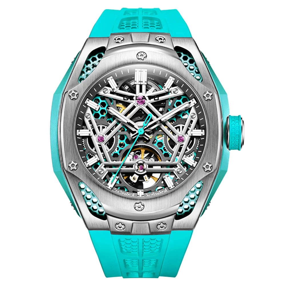 GELATU 6008 Skeleton Tourbillon Automatic Watch – Stainless Steel Mechanical Timepiece Stanis