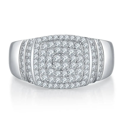 925 Sterling Silver Men’s Ring with White D VVS1 Brilliant Cut Moissanite – Iced Out Hip Hop Fine Jewelry Giorgos