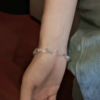 Handmade 925 Sterling Silver Crystal Beaded Bracelet for Women Sare