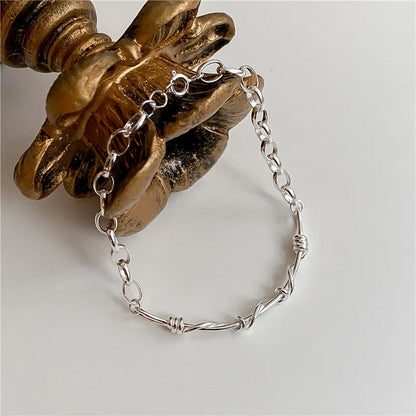 Vintage 925 Sterling Silver Braided Chain Bracelet for Women Isil