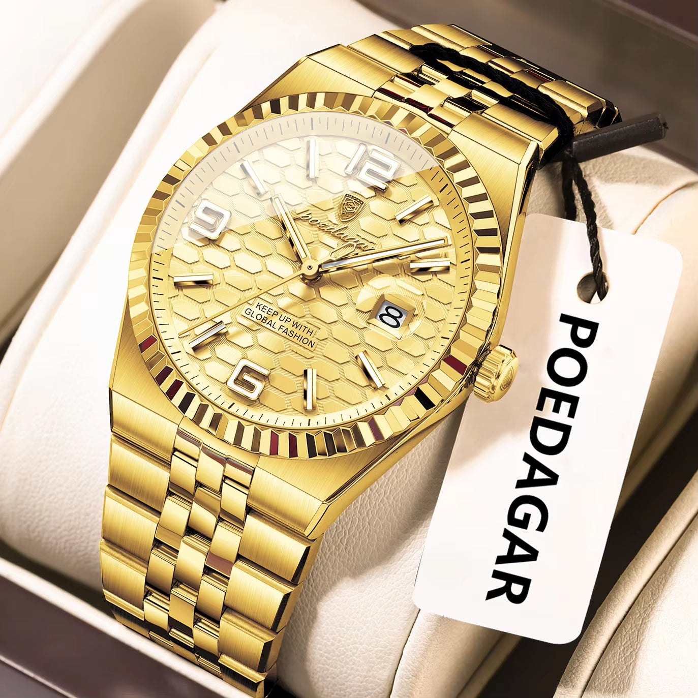 POEDAGAR 839 Men's Luxury Waterproof Quartz Watch – Original Design, Luminous, Stainless Steel Aljur