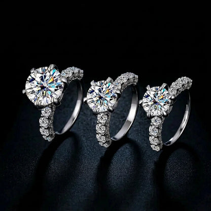 S925 Sterling Silver 5 Carat VVS D Color Moissanite Engagement Ring for Women – Luxury Wedding Band Calyra