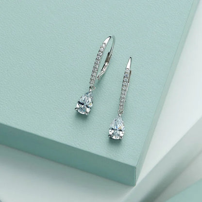 Aimgal 925 Sterling Silver & 18K Gold Plated Water Drop Lab-Grown Diamond Earrings – Minimalist Bridal Wedding Jewelry for Brides Nehemia