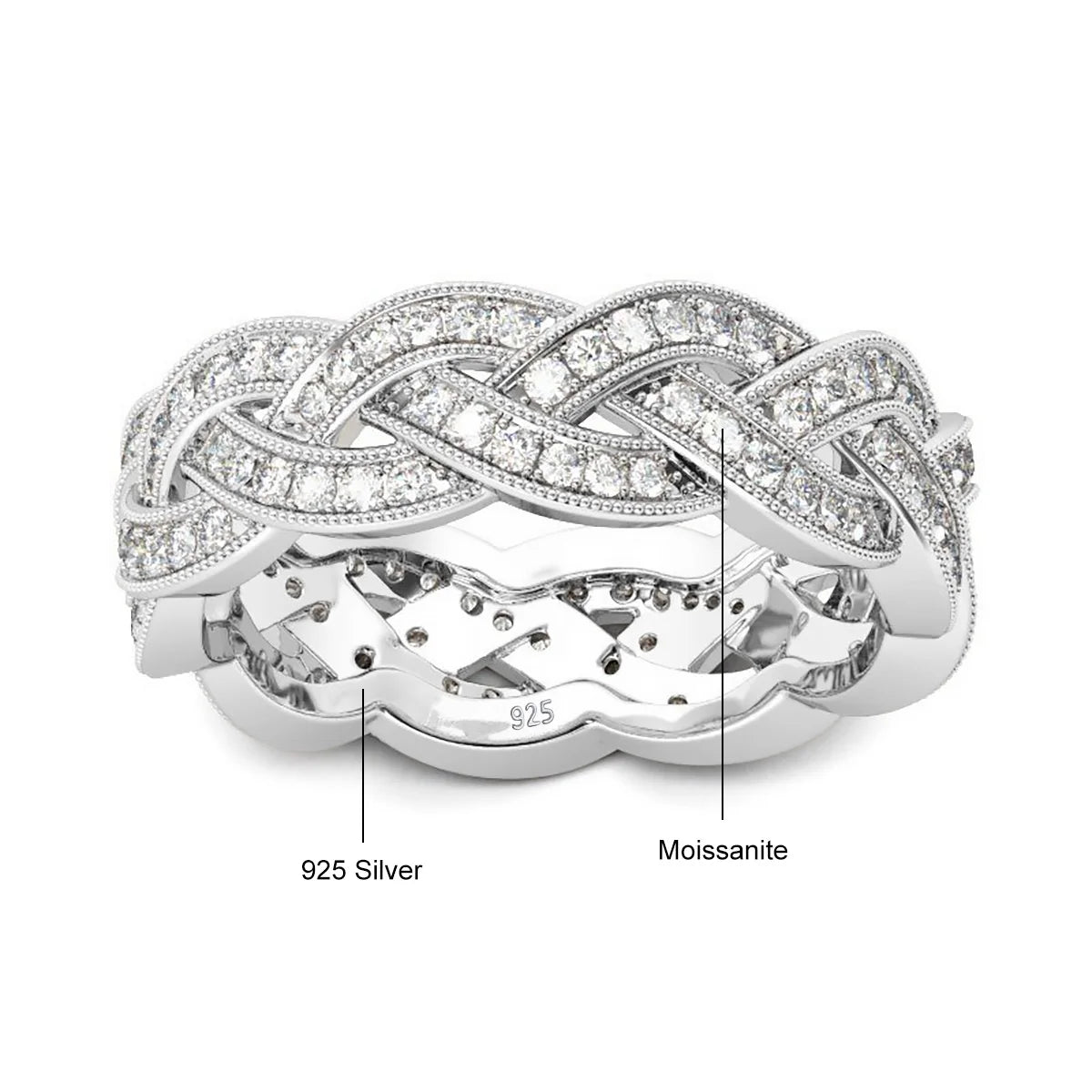 Luxury Moissanite Diamond Ring in 925 Sterling Silver – Unisex Hip Hop Statement Ring for Men & Women Lex