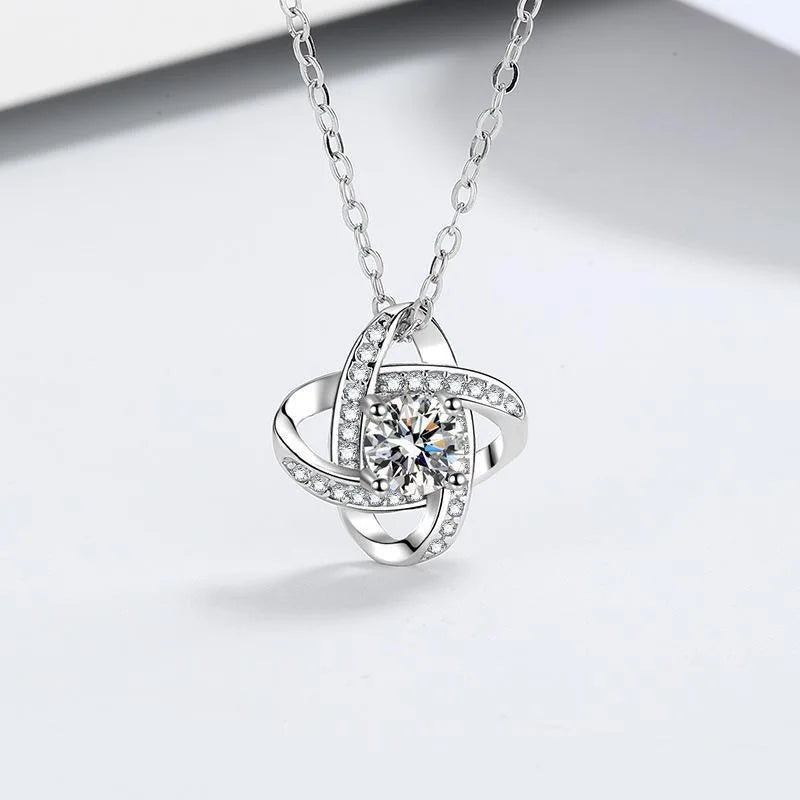 Light Luxury 0.5Ct VVS1 Moissanite Jewelry Set – 925 Sterling Silver Stud Earrings & Pendant Necklace for Women Bettina