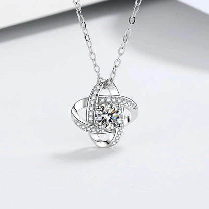 Light Luxury 0.5Ct VVS1 Moissanite Jewelry Set – 925 Sterling Silver Stud Earrings & Pendant Necklace for Women Bettina
