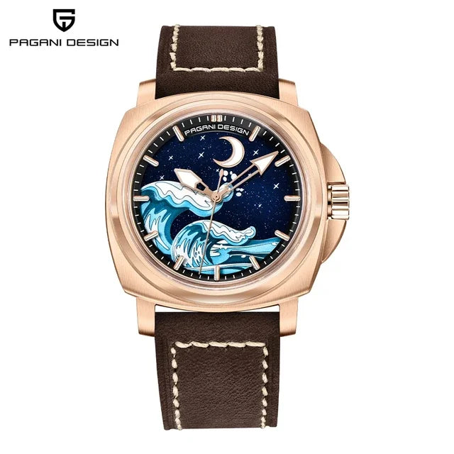 Pagani Design PD‑YS011 Men's Automatic Watch – TMI NH35A Mechanical Movement, Sapphire Crystal, 100M Waterproof, Stainless Steel